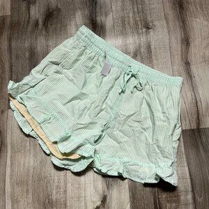 American Eagle Mid Rise Pull On Stretch Shorts Stripe Green NWT Women’s Size S